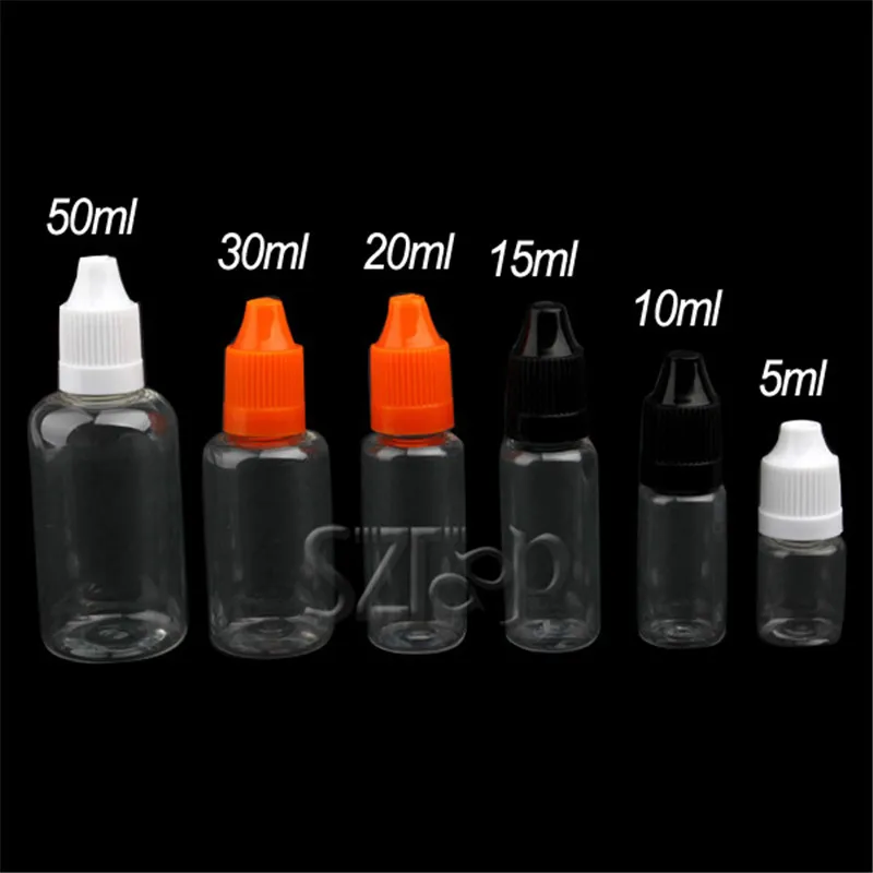 

10pcs/lot Oil Bottle Dropper Empty Bottle Plastic Dropper Bottles Each LDPE EYE DROPS E-CIG OIL 20ml/30ml/50ml