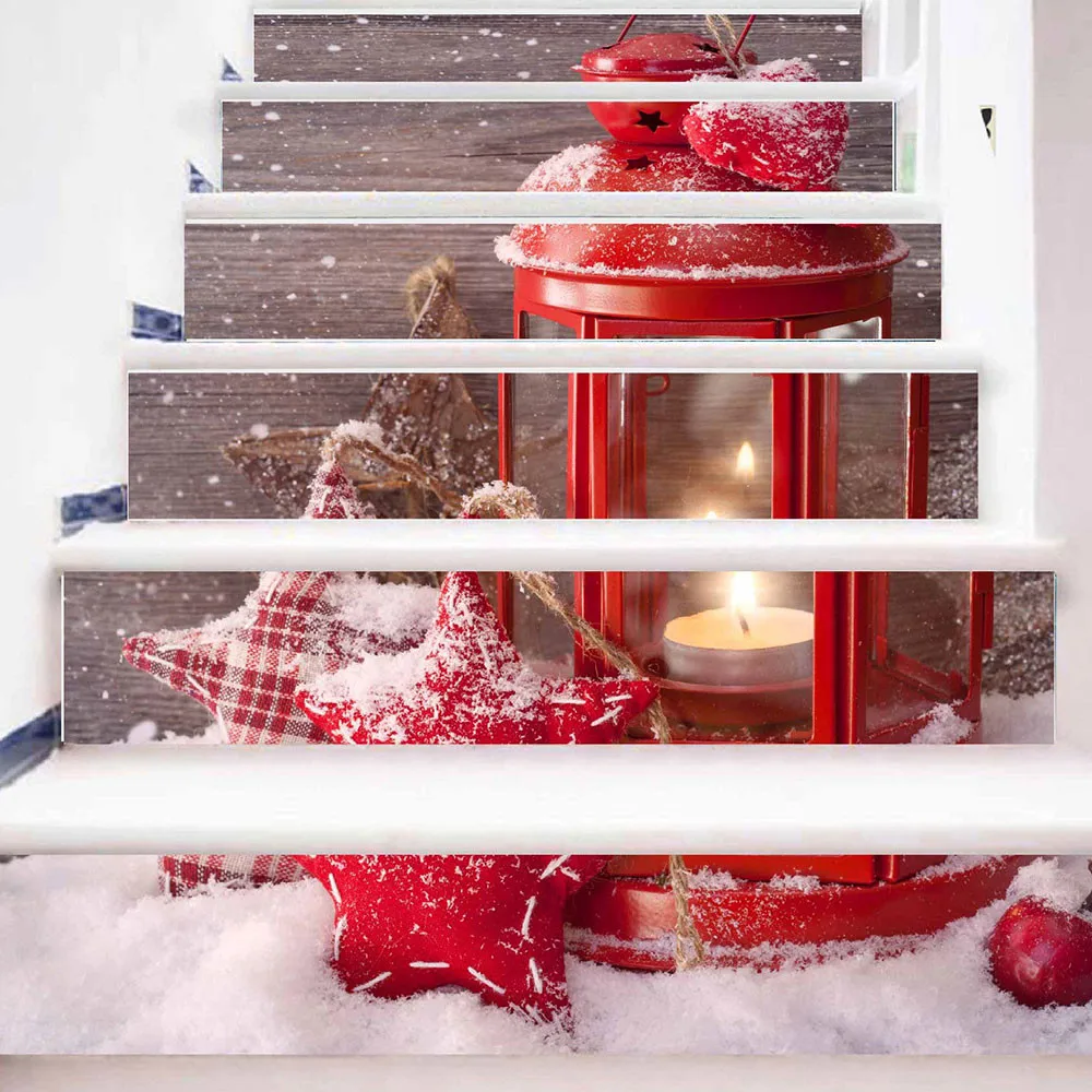 

Christmas 3D Simulation Stair Stickers Waterproof Wall Stickers DIY Home Decor Removable Creative Bedroom Stairs Stickers#5%