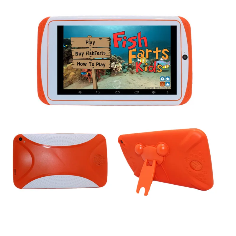 E98 7-дюймовый Allwinner A33 4 ядра Детские планшеты PC512MB/8 GB Android 4,4 двойной Камера 1024*600 Wi-Fi bluetooth + силиконовый чехол