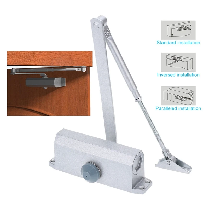 Automatic Door Closers Security System Adjustable Closing/Latching Speed Aluminium For Left And Right Hand Doors 25-45 Kg 900M