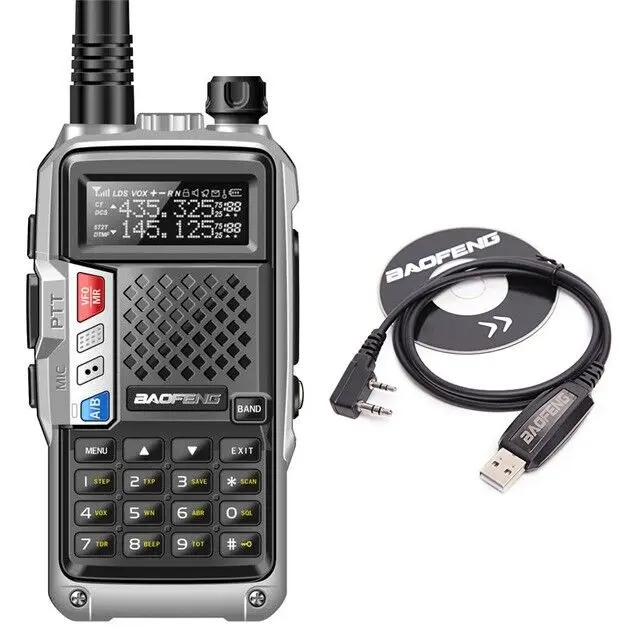 BaoFeng BF-UVB3 Plus 8 Вт мощная рация cb ham двухстороннее радио 128CH 136-174Mhz& 400-520Mhz 10 км большой диапазон обновления UV 5R - Цвет: add program cable