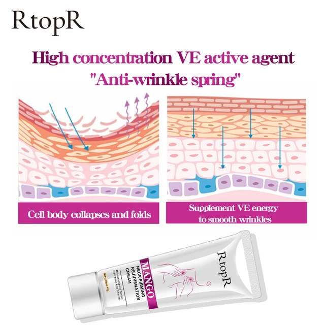 RtopR Neck Firming Rejuvenation Cream Anti wrinkle Firming Skin Whitening Moisturizing Neck Serum Mild Peeling Beauty