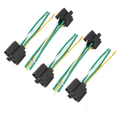 DC 12V/24V 40A Cross Type 4-Pin Car Relay Socket Harness Connector 5pcs | Обустройство дома