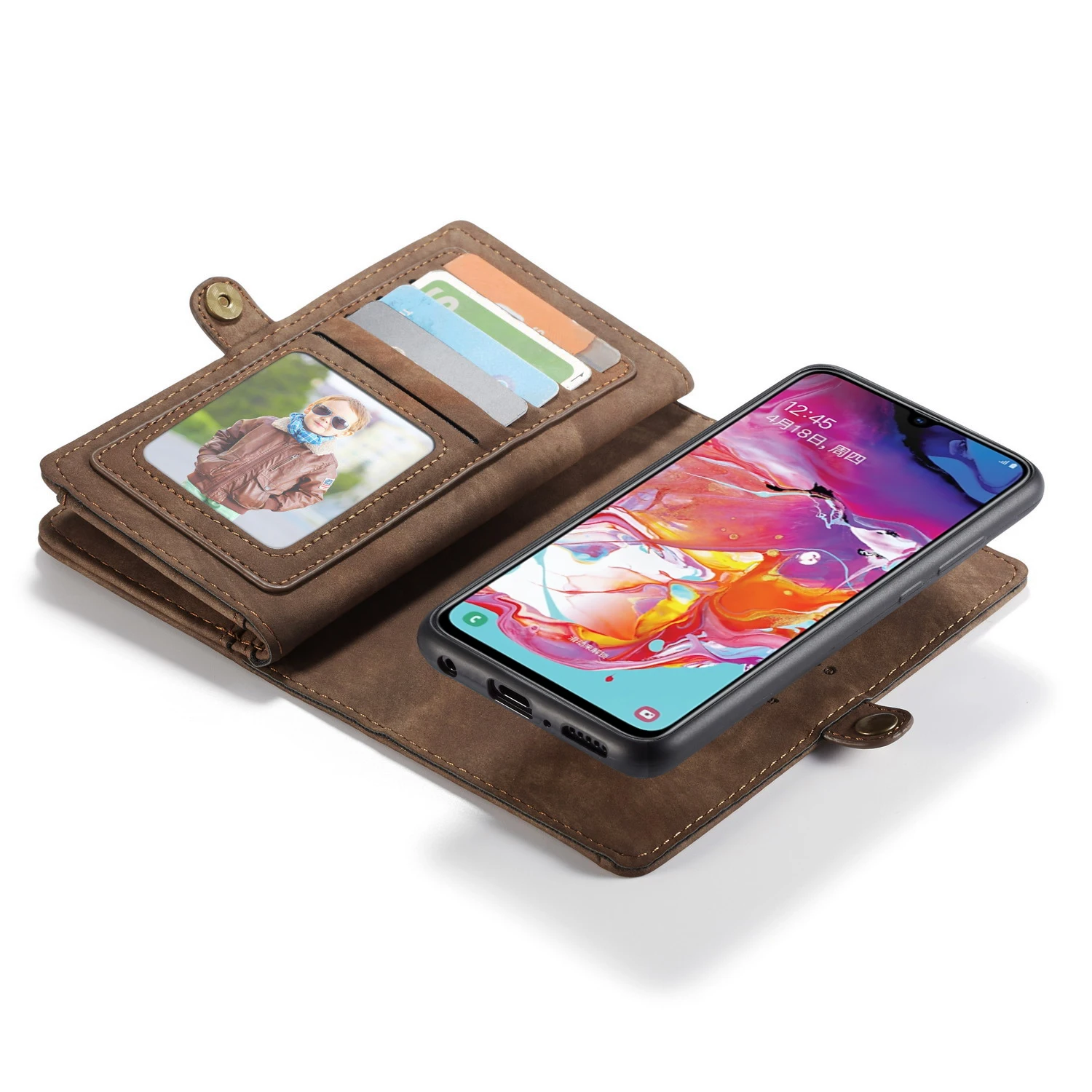 CaseMe деловой кожаный флип чехол для Samsung Galaxy A80 A70 A50 A40 с отделяемым слотом A30 A20| |