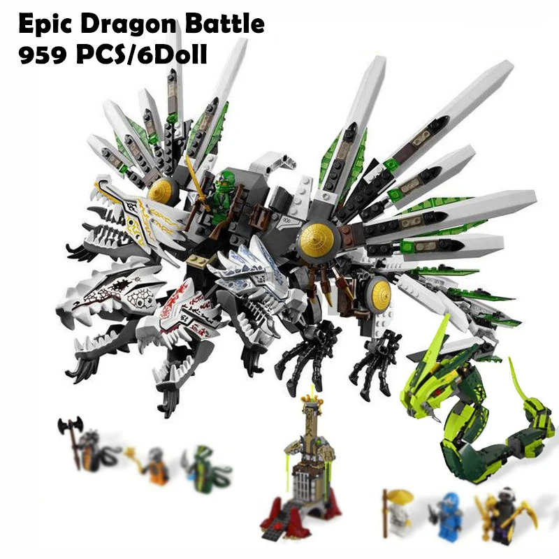 

9789 959pcs Compatible with Lego blocks Ninjago 9450 Figure Epic Dragon Battle Model building toys hobbies bricks for children
