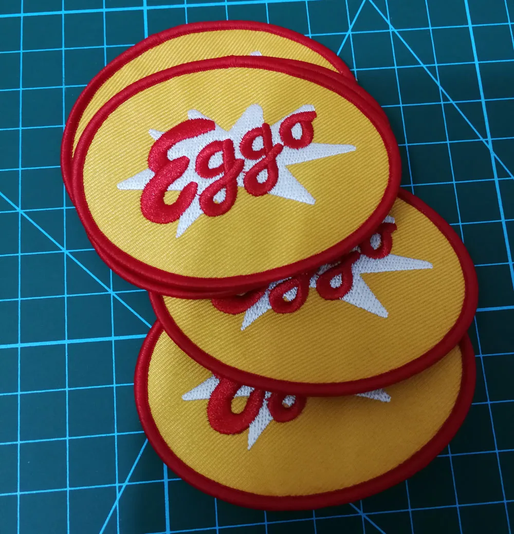 

10pcs/lot DIY Iron on Eggo patches badges for Garment Clothing Shoes jacket vest shoes TV Embroidered jeans applique badges