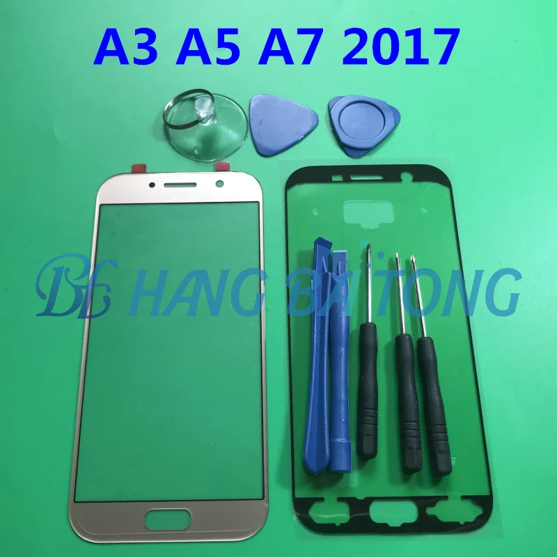 Внешний передний Внешний стеклянный объектив Замена для samsung Galaxy A3 A320 A5 A520 A7 A720 lcd сенсорный экран стекло+ клей