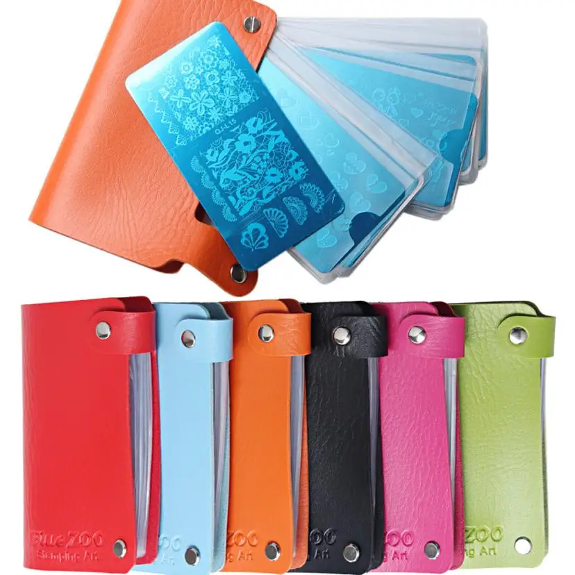 

24 Slots Nail Art Stamp Plate Stamping Plates Holder Storage Bag Cases Stamp Bag Organizer Drop ship Beauty 18.19