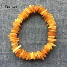 Браслет yowei из натурального Приморского янтаря, Необычные Бусины, оригинальные янтарные ювелирные изделия, драгоценные эластичные браслеты, женские браслеты