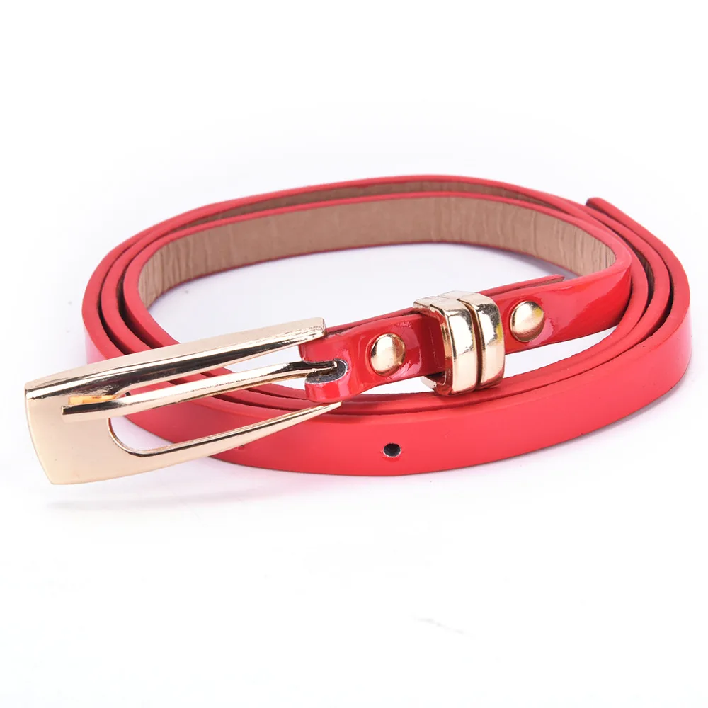 

Fashion Skinny Neon Metal Buckle Brand Female PU Leather Thin Belt Woman Waistband Girdle Cummerbunds Waist Belts for Women