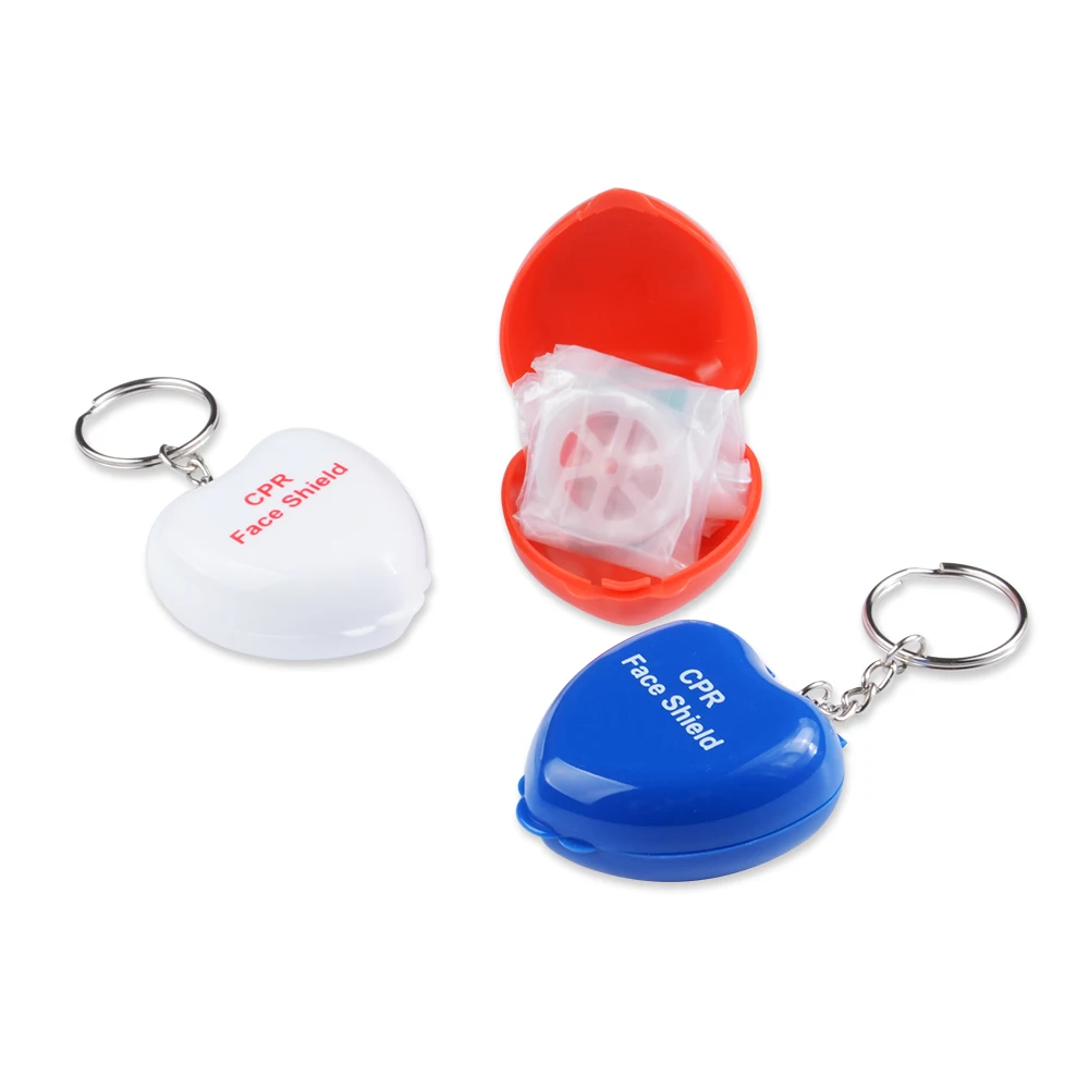 

5 Pieces CPR Face Masks Keys Chian Mouth To Mouth Shields With One-way Valve For First Aid Training
