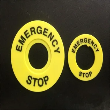 

100pcs/Lot Pushbutton Switch Panel Label Frame,emergency stop switch Plastic Sign 22mm External diameter 40mm