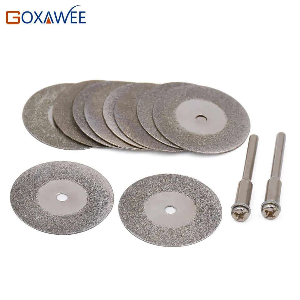 

GOXAWEE 10pcs Saw Blade Diamond Grinding Wheel Set Rotary Tool Wheel Circular Saw Diamond Cutting Disc for Dremel Accessories
