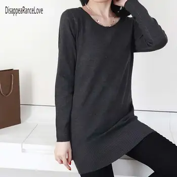 

2019 New Cashmere Sweater O-neck pullover knitted sweater women long sleeve casual shirt L sweater Thin Pullovers Sweaters