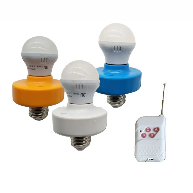 

30M colourfl Wireless Remote Control lamp holder converter E27 Screw Light can be relearned Cap Socket Switch headlamp