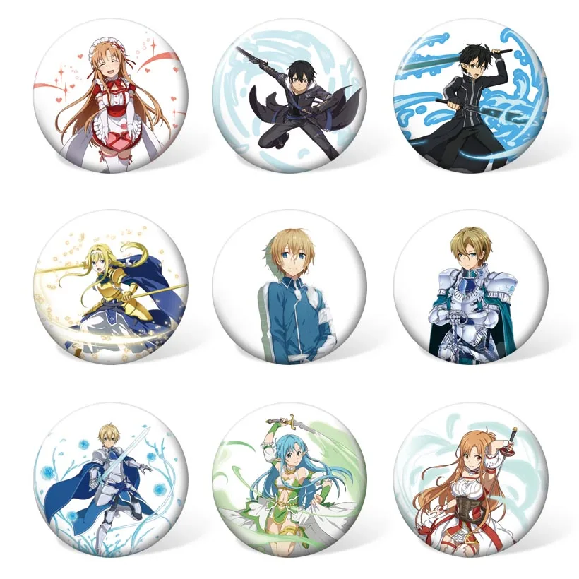 9 шт./компл.) Аниме Sword Art Online значок косплея Sword Art Юки Асуна из гильдии «Рыцари Для мужчин Для женщин модный костюм брошь аксессуары - Цвет: Sword Art Online 4