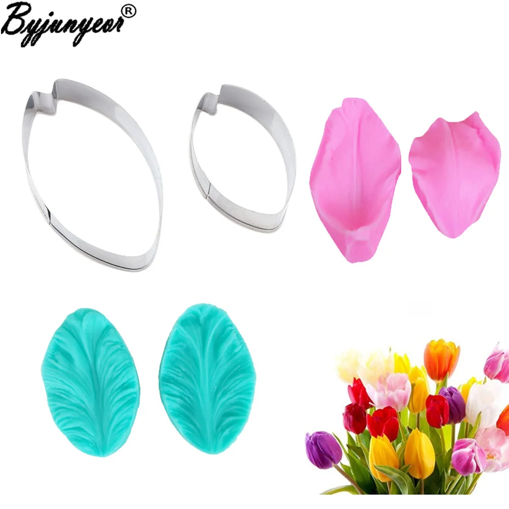 Tulips Veiner Flower Cutter Cake Decration Fondant Cake ...