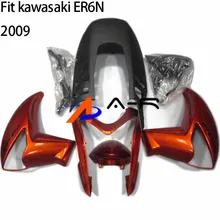 ER-6N логотип черный оранжевый обтекатель кузова для Kawasaki ER6N ER-6N ER 6N 2009 09 литье под давлением Обтекатели крышка капота набор