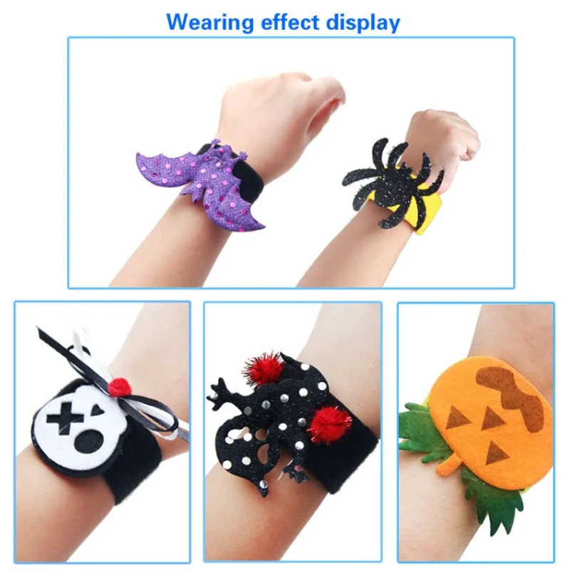 

HOT 1PC Children Halloween Clap Circle Bracelet Decorations Bat Pumpkin Halloween Festival Decoration Kids Bracelets Gift