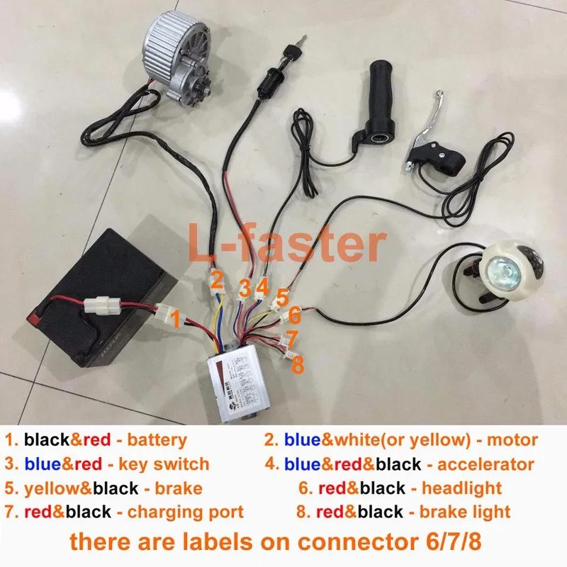 Discount 24V 250W Electric Engine Kit For Child Karting Homemade Electric Crazy Cart Power Kit High Speed Brushed DC Motor Use 25H Chain 9