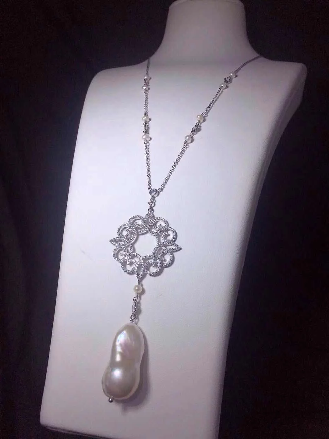 Baroque Pearl Pendant Necklace Long Chain Keshi Natural Sweater Women Gifts | Украшения и аксессуары