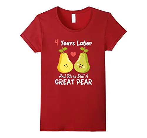 

4th Wedding Anniversary T-Shirt Wedding Gifts Funny Couples Casual Funny Tee Shirt Femme Printed Funny T Shirts Women