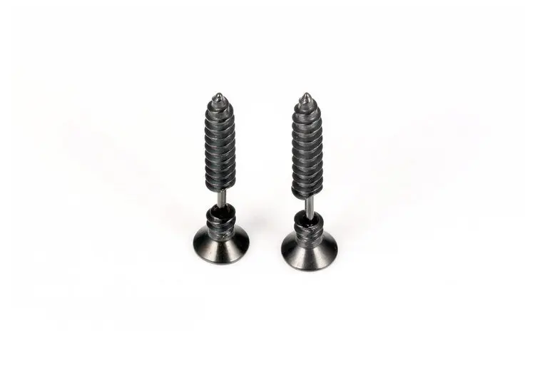 Холодный простой черный titanium сталь винт шпилька серьги для мужчин уникальный
