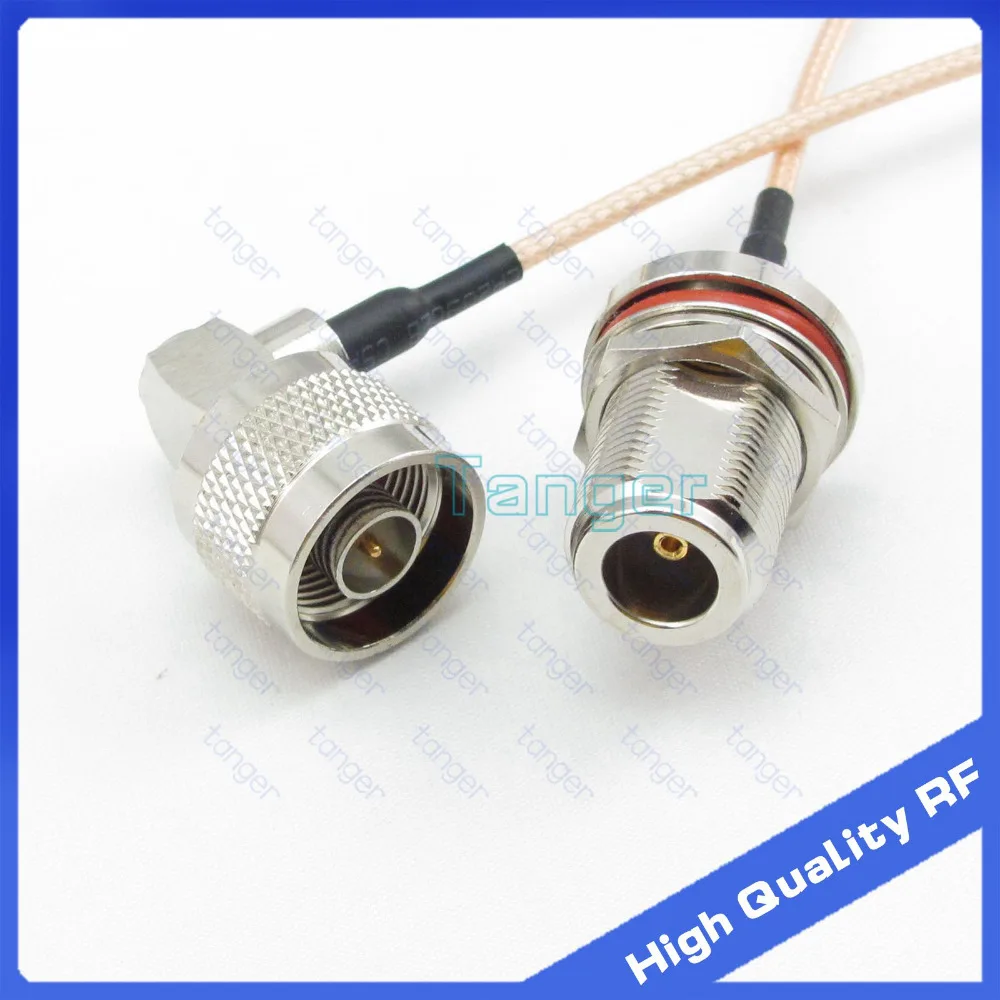 

Tanger N male right angle to N female waterproof with nut with 8inch 20cm RG316 RG-316 RF Coaxial Pigtail Jumper Low Loss cable