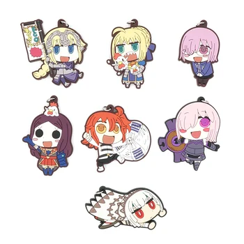 

Fate Grand Order Anime Matthew Kyrielite Saber Saber Gudako DaVinci Altila Etzel Strap Rubber Keychain
