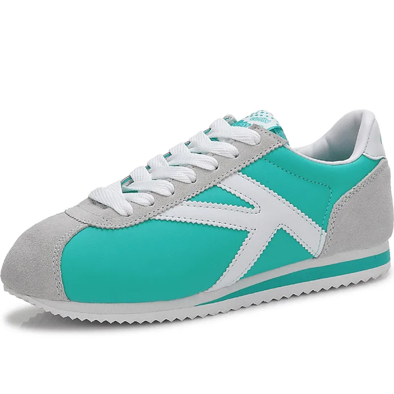 Hundunsnake/синие кожаные женские кроссовки; женская обувь для бега; женская спортивная обувь; женская обувь; chaussure Femme; T621 - Цвет: grey green