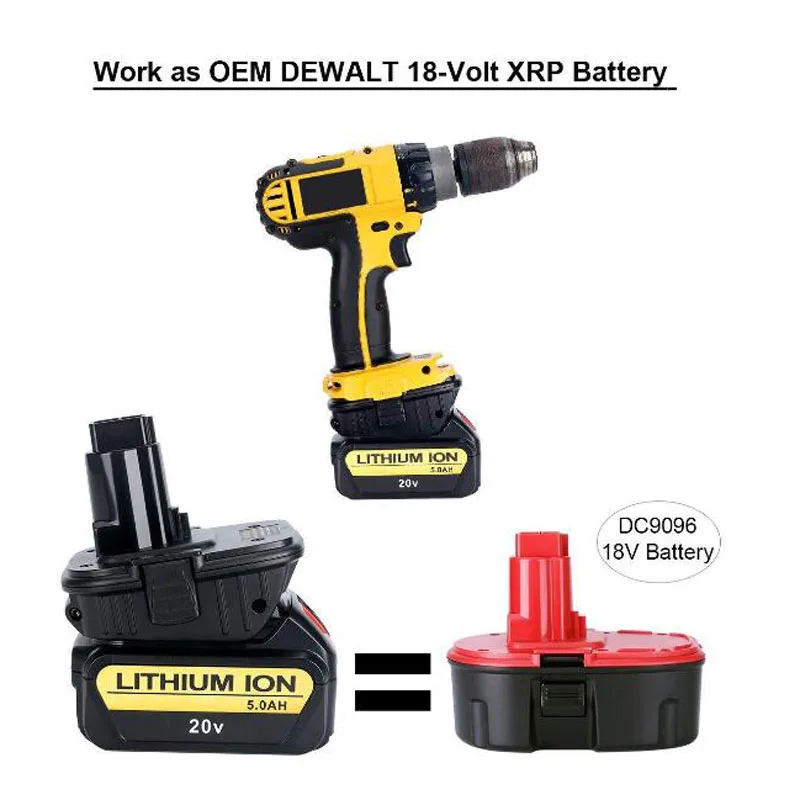 Davupine DCA1820 Аккумулятор Адаптер для Dewalt 18 в Ni-cd Ni-MH аккумулятор DC9096 инструменты совместим с 20 в Макс литий-ионный аккумулятор DCB200