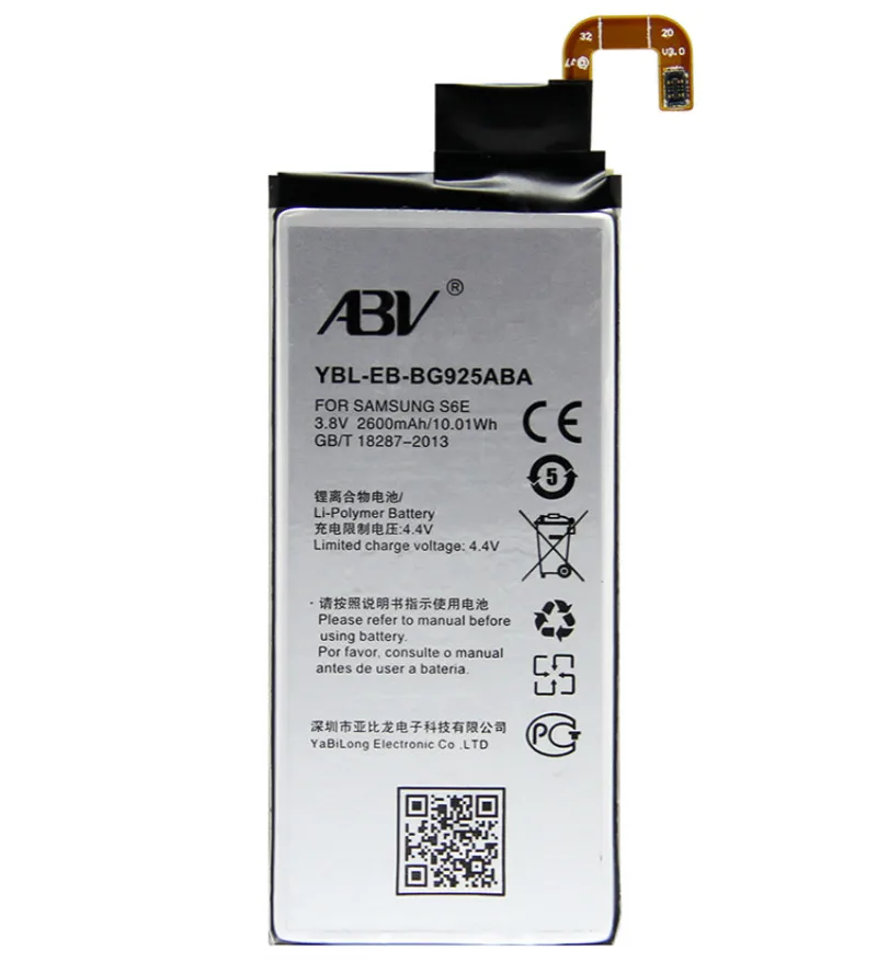 

ABV Rechargeable Li-ion Replacement Battery EB-BG925ABA for Samsung Curved screen Galaxy S6 Edge G9250 G925L G925S G925K battery