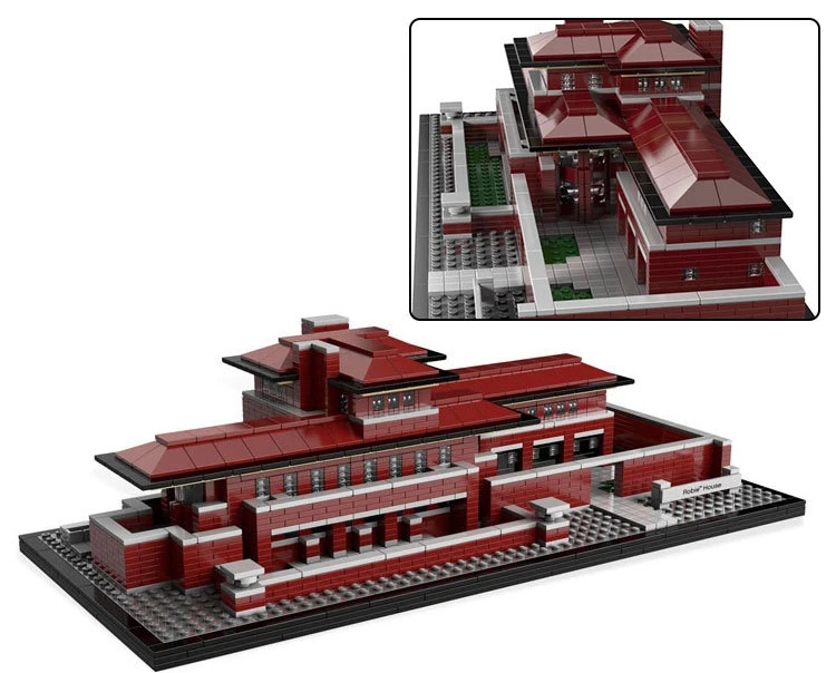 

Plastic Blocks Architecture Series 2326Pcs Robie House Building Bricks Compatible 21010 Brick Toy Education Children Gifts 17007
