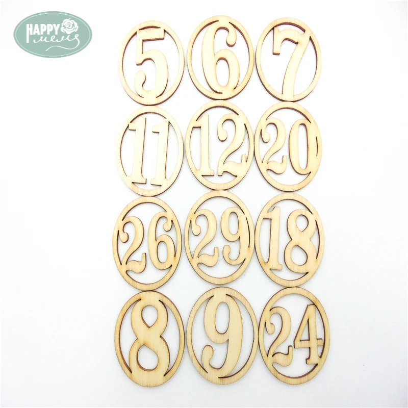 

Happymems Round Numbers Wood Shape 36pcs/lot Scrapbooking Embellishment DIY Craft Home Decoration Wooden Crafts