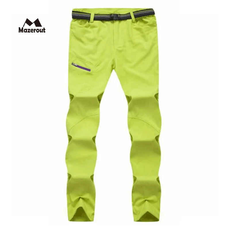 MAZEROUT mujer nueva de Trekking de verano Pantalones al aire libre de senderismo Camping viaje rápido seco ciclismo pesca Correa pantalones P15