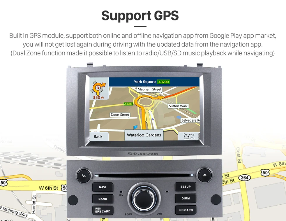 Discount Seicane Android 8.0 7"1Din Car Radio Stereo GPS Navigation Multimedia Player For Peugeot 407 2004 2005 2006 2007 2008 2009 2010 7