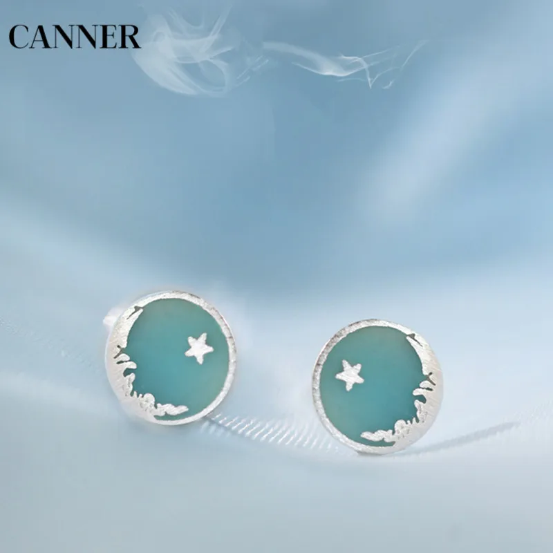 

Canner Round Small Earing 925 Sterling Silver Sea Star Tiny Stud Earring For Women Girl Cute Jewelry Gift 2019 W4