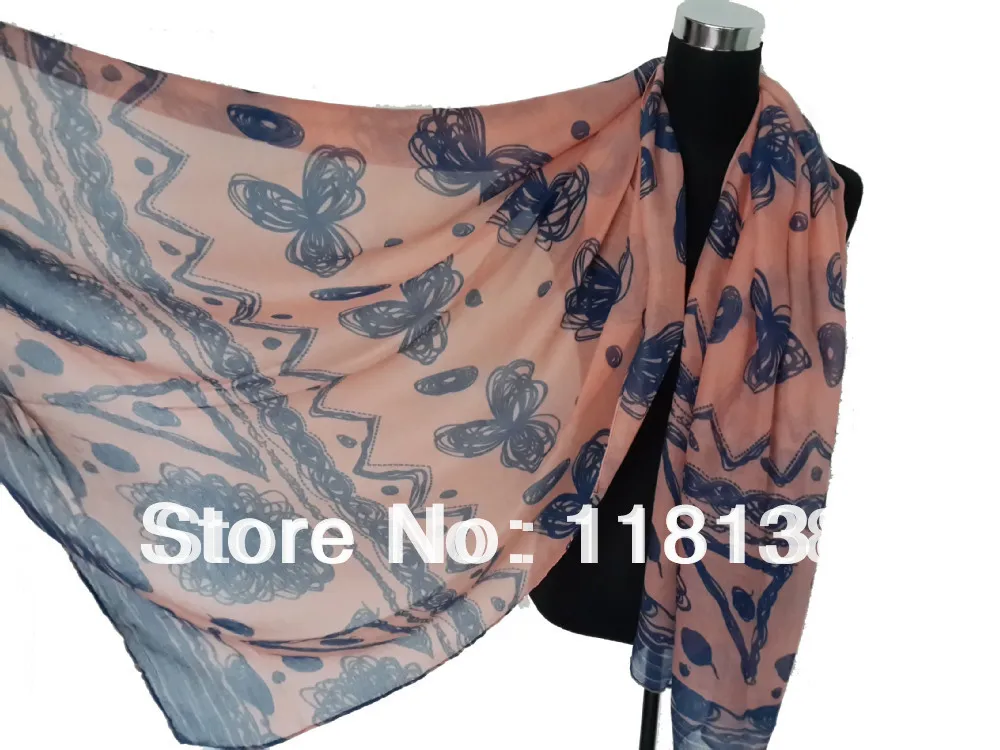 

Fashion Abstract Butterfly Irregular Geometry Print Women's Scarf Shawl Wrap Vintage Style, Free Shipping