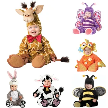 

Giraffe Baby Boys Girls Halloween Butterfly Costume Romper Kids Clothing Set Toddler Co-splay Cow Bee Fish