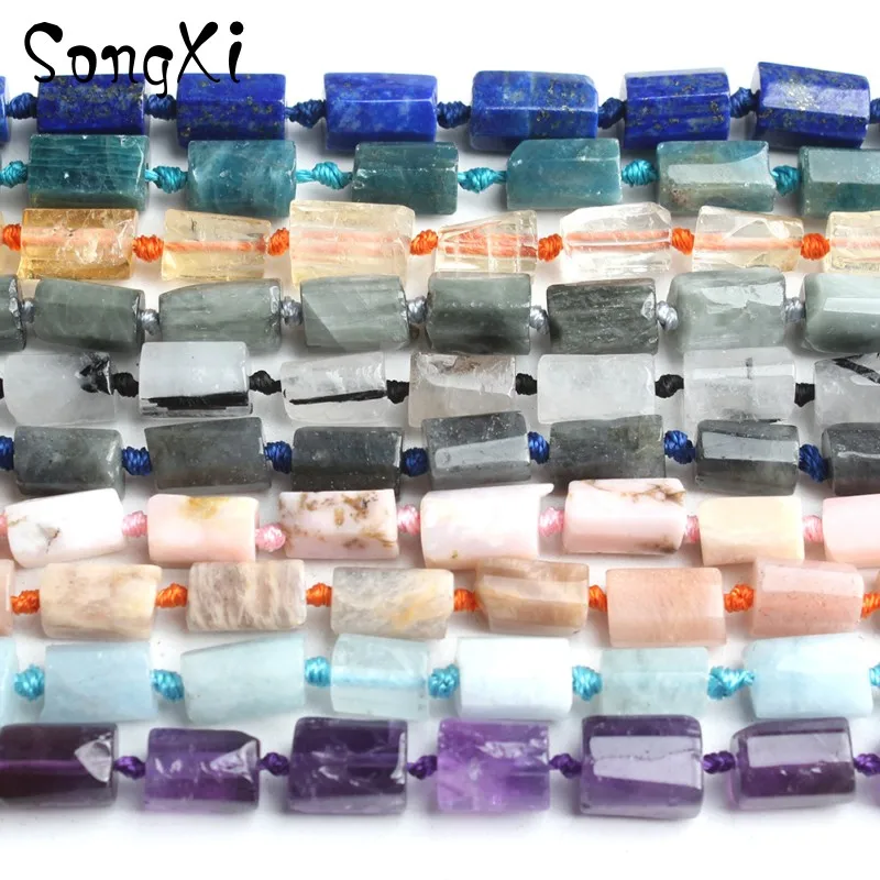 

8*11mm 15'' Round Column Shape Crystal Quartz For Jewelry Making Cylinder Natural Sunstone Beads DIY Bracelet Necklace Wholesale