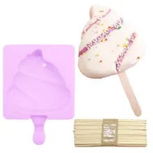 Новые силиконовые емкости для мороженого 1 шт. креативная силиконовая форма для изготовления мороженого формы для мороженного на палочке кубик льда+ 20 шт. палочки 33