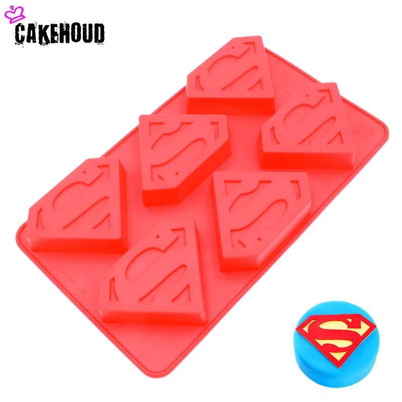 Силиконовая форма cakehood 6 отверстий 3D Супермен Hero S с логотипом для украшения торта