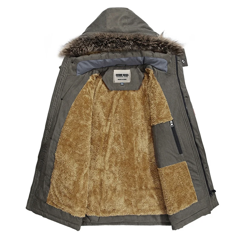 Goede KOSMO MASA 2017 Katoen Hooded Winterjas Parka Voor Mannen afneembare Fur Hooded Jassen Heren Plus Size Down Parka MP012