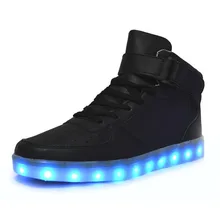 Large Size 35-46 Men Led Shoes 2016 Fashion Luminous Lights Up Usb Glowing Shoes Casual Sales Zapatillas Led Hombre