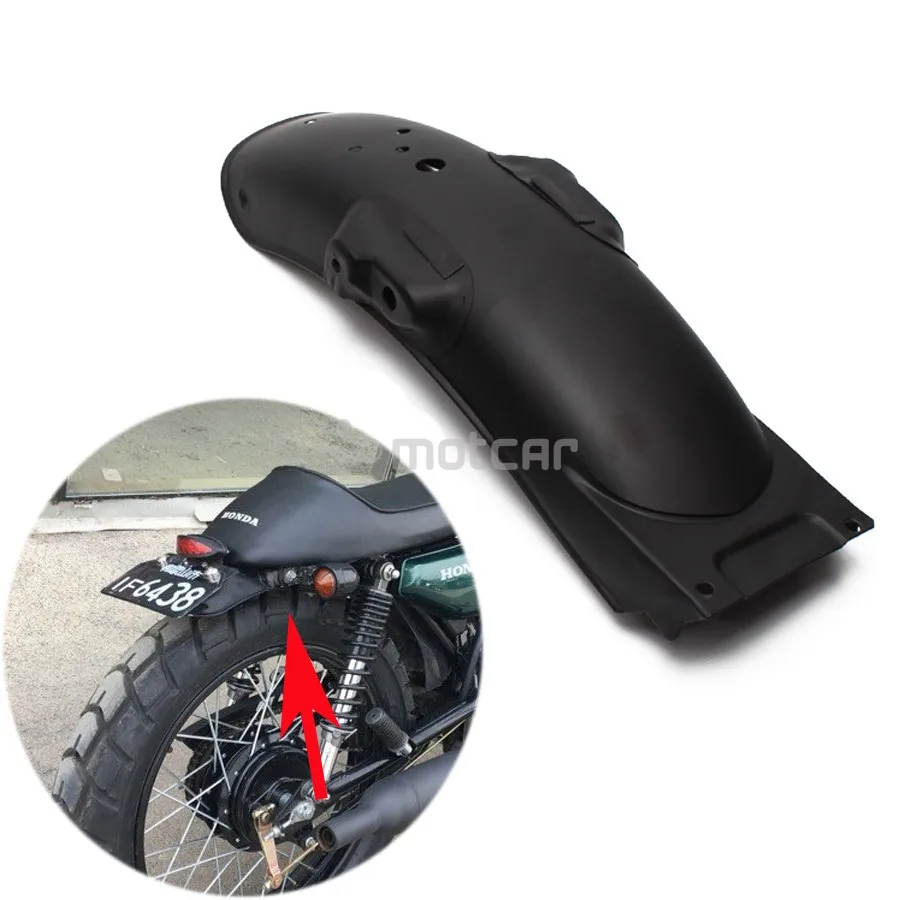 

For CG125 Retro Modification Motorcycle Motorbike Rear Fender Protector MudGuard Cover 1Set Black Metal