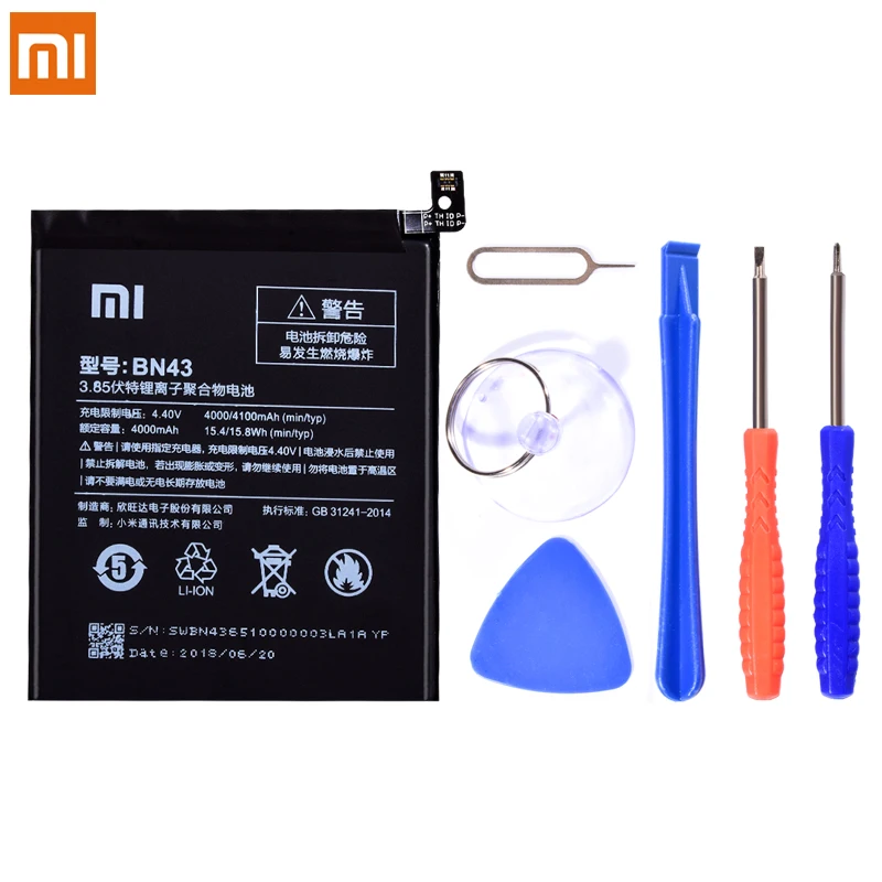 BN43 Battery For Xiaomi Redmi Note 4X Note4X 4100mAh Global Version ...