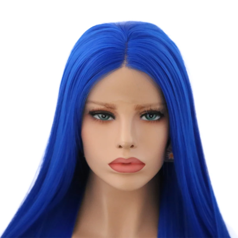 Светильник харизмы зеленый парик высокая температура волокна волос Синтетический парик на кружеве 26 дюймов длинные прямые бесклеевые парики для женщин