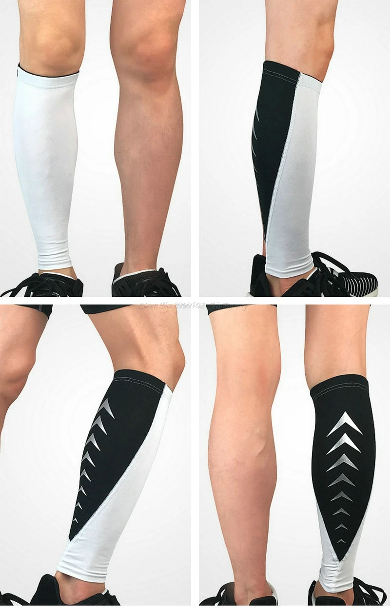 2 шт. Светоотражающие походные RunningCalf рукава спортивные фитнес футбольные щитки ножка дышащие Компрессионные носки гетры