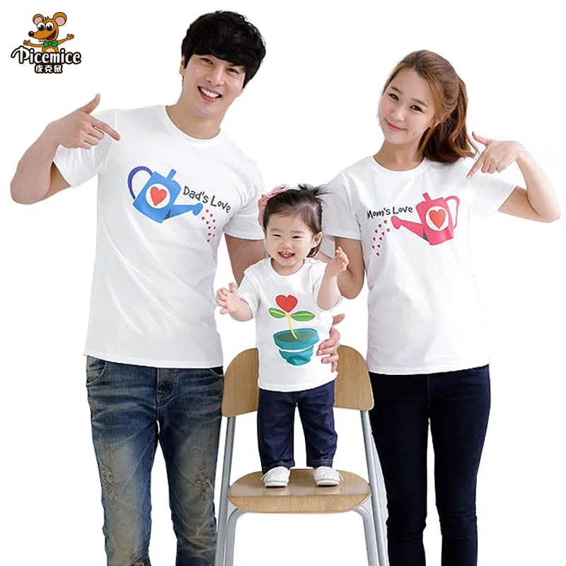 

Family set cultivate Love Summer Short-sleeve T-shirt Matching Family Clothing Outfits For Mother Daughter And Father Son