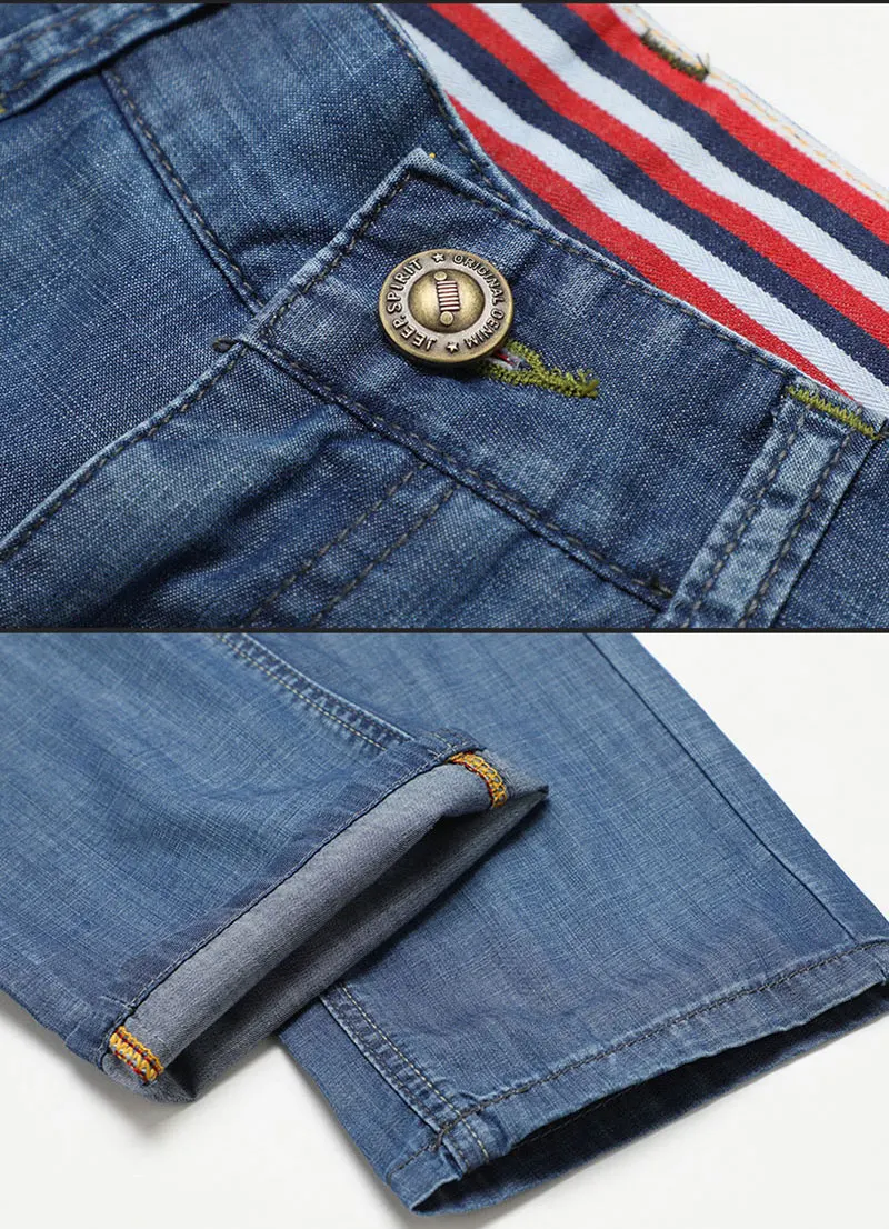 2019 Spring Summer JEEP Brand Cotton Jean Elastic Mens Casual Full Length European American Jeans Cotton Pants Fashion Trousers (40)